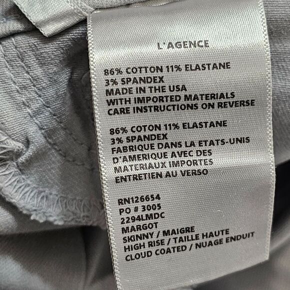 NWT L'AGENCE Margot Jean Cloud Coated 26 - Picture 7 of 9